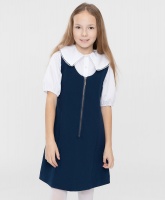 Сарафан с молнией синий из плотного трикотажа Button Blue, школьная форма для девочек  фото, kupilegko.ru